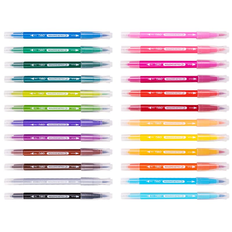 Deli 24 Colors Watercolor Pen Good Felt Pen Drawing Children DIY